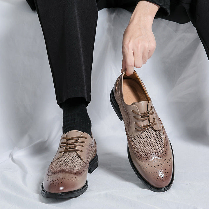 Men's formal oxford dress shoes, classic style, comfortable for weddings or office attire.