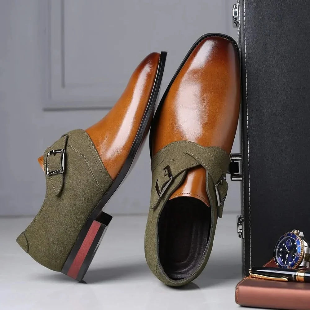 Elegant men's buckle Derby shoes, a timeless classic for professional office wear and sophisticated events.