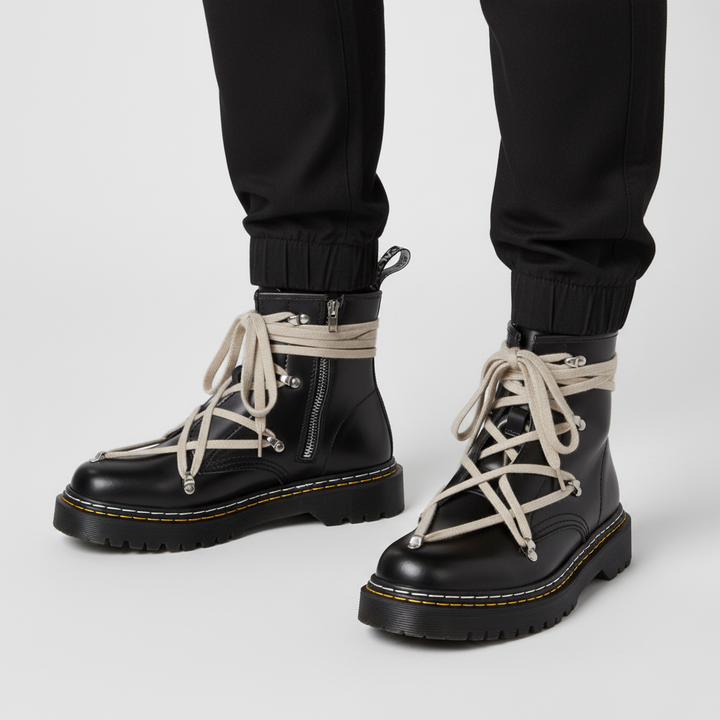 Malcolm men's ankle boots in black leather, perfect for casual and stylish winter outfits