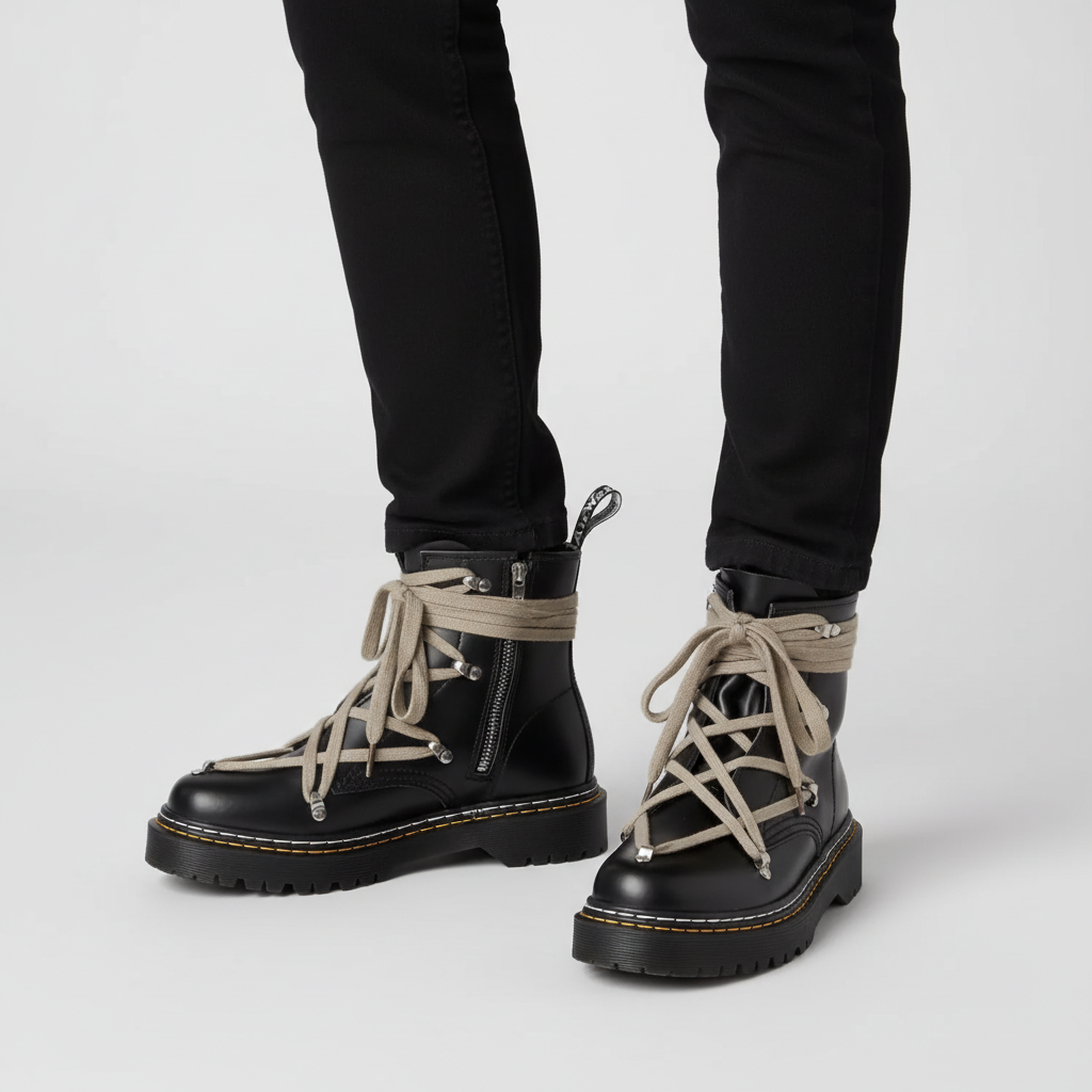 Stylish men's black leather ankle boots, weatherproof and suitable for various fashion looks