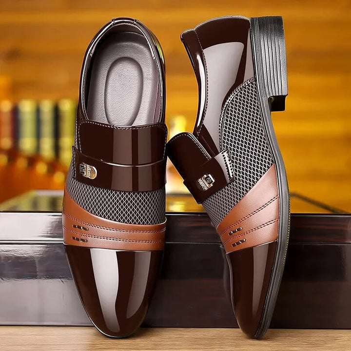 Elegant men's dress shoes with sophisticated design, ideal for weddings, special occasions, and refined business attire.
