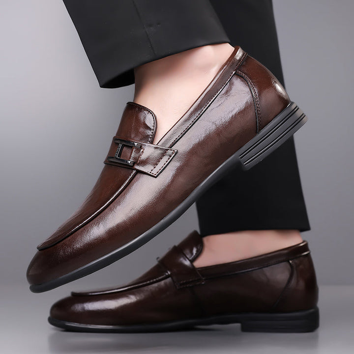Essential men's black lace-up dress shoes, offering sophisticated style for professional and formal wear.