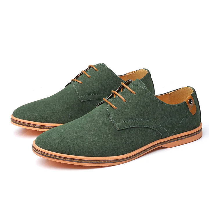 Men's classic black Oxford dress shoes. Stylish, comfortable, and versatile for business or formal wear.