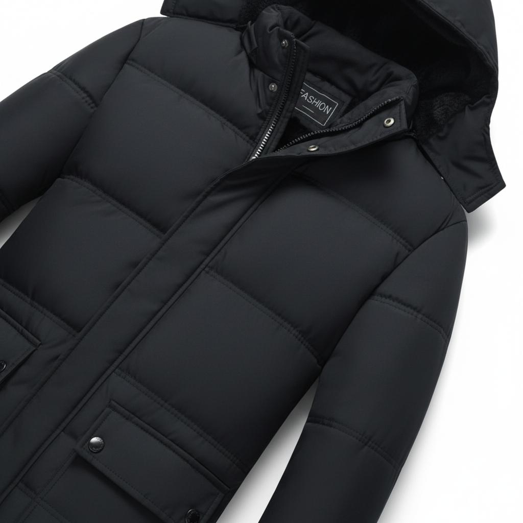 Michael men's black winter coat, 3/4 length, perfect for cold weather and classic style