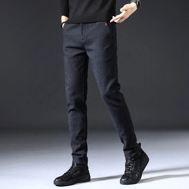 Comfortable black slim fit pants for men, ideal for office, casual outings, or a modern formal ensemble.