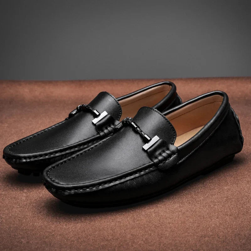 Versatile men's brown loafers, designed for ultimate slip-on comfort and everyday durability.