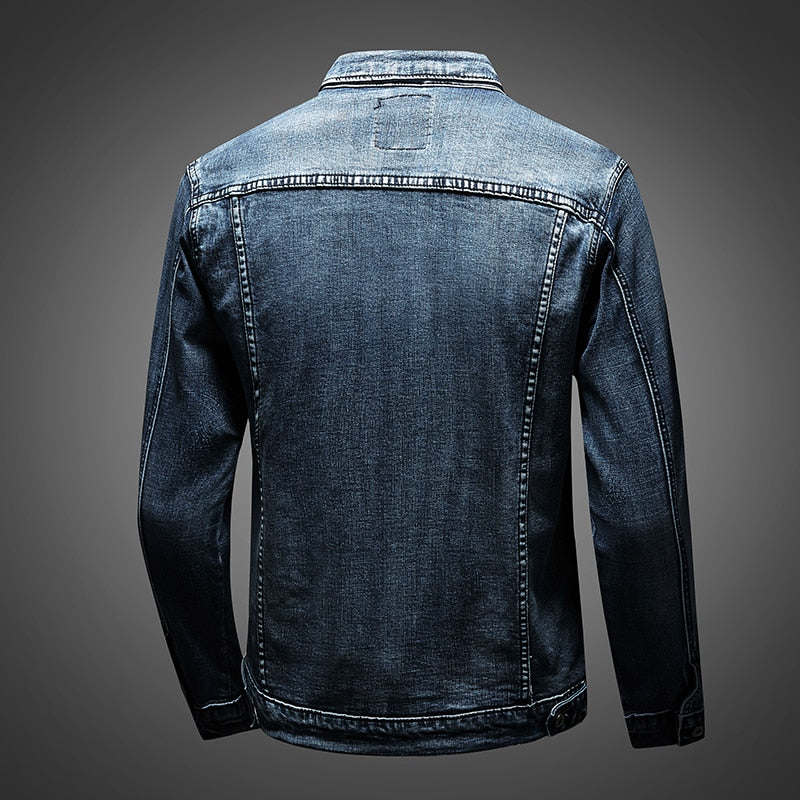 Versatile men's blue denim jacket for casual wear. Classic Archer design, essential outerwear for everyday style.
