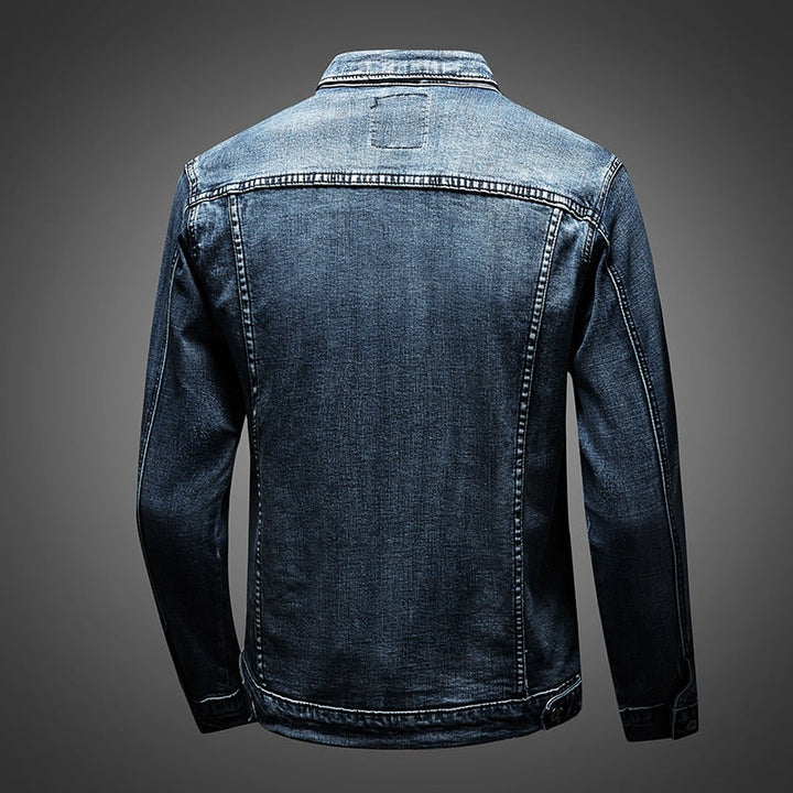 Versatile men's blue denim jacket for casual wear. Classic Archer design, essential outerwear for everyday style.