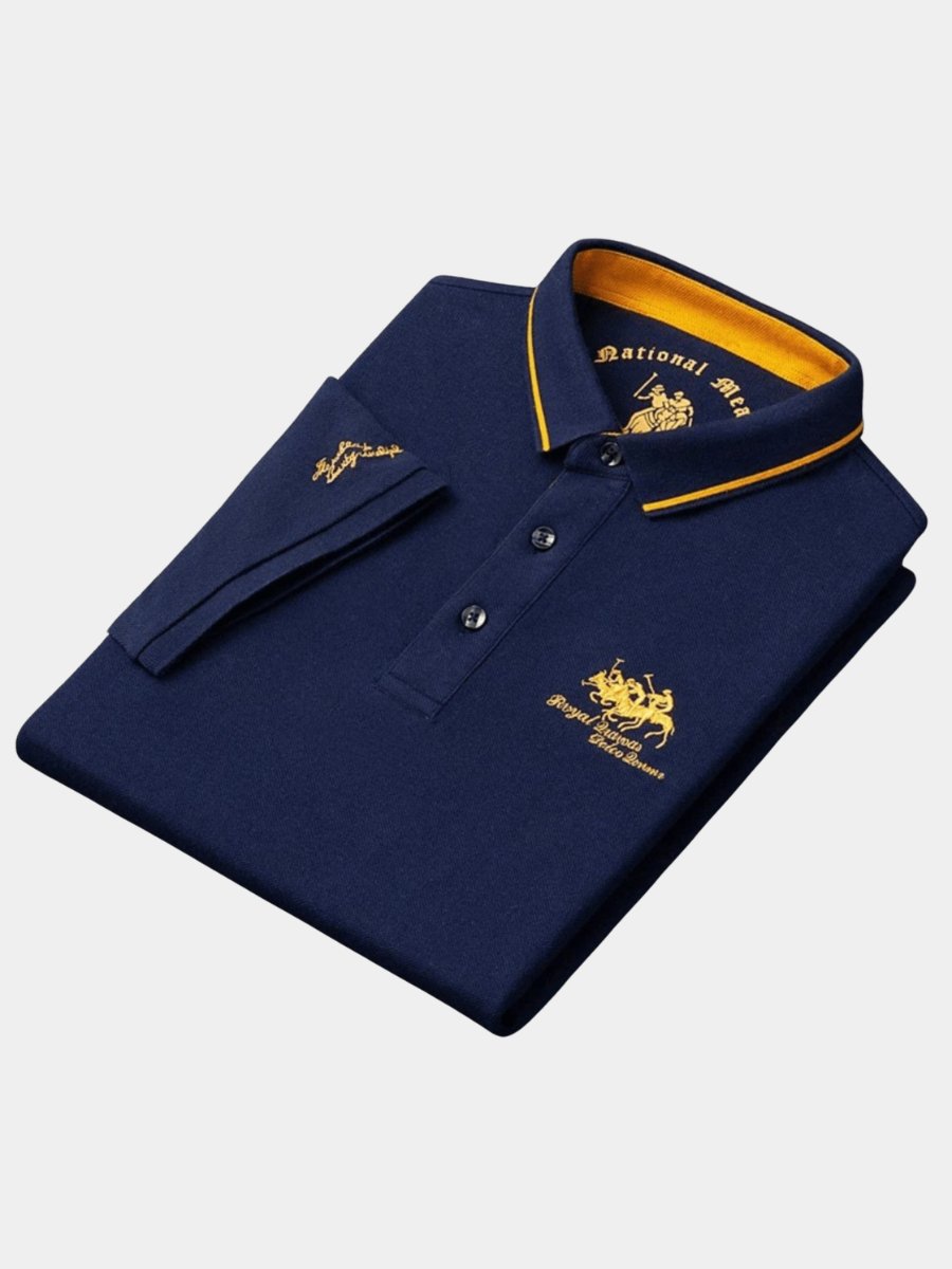 Men's classic breathable embroidered polo shirt for casual & smart casual wear. Comfort fit.