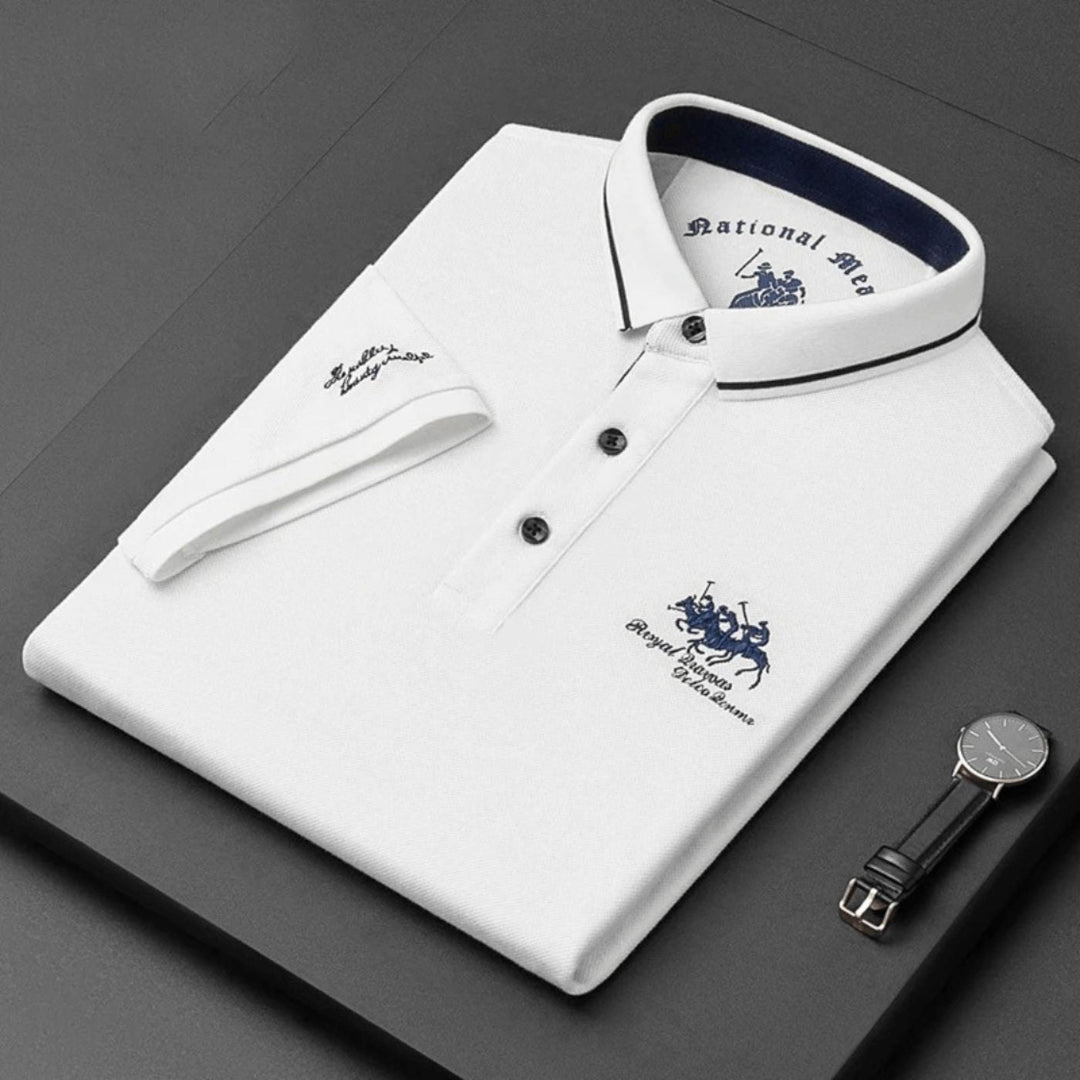 Versatile men's polo shirt, breathable and embroidered. Ideal for casual, smart casual, or golf outings.