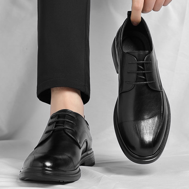 Versatile men's classic brogue dress shoes; elegant formal leather footwear for all business occasions.