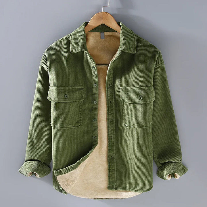 Classic men's corduroy jacket with a stylish design, ideal for casual men's fashion and cool weather outerwear.
