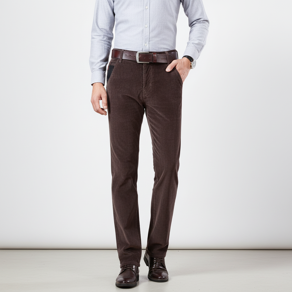Comfortable men's winter corduroy pants, Ralf style, for everyday wear