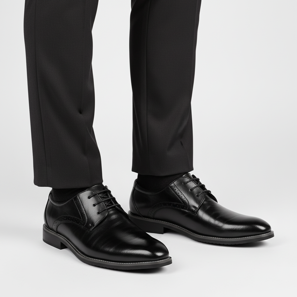 Pair of classic men's leather brogues, perfect for dressy occasions and men's fashion