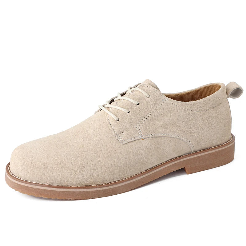 Comfortable men's versatile brown Oxford shoes styled casually for everyday wear, perfect for smart casual and fall fashion.