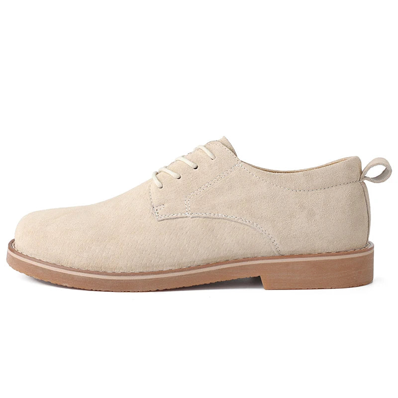 Side view of men's classic brown Oxford shoes, featuring timeless design, durable and comfortable for versatile everyday wear.