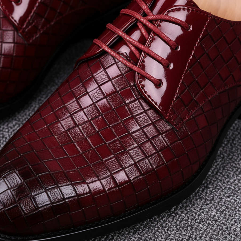 Stylish men's leather dress shoes, oxfords with lacing, ideal for business and formal wear