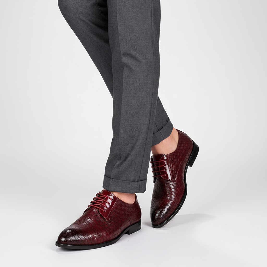 Sophisticated men's casual leather oxford shoes with laces, offering comfort and timeless style