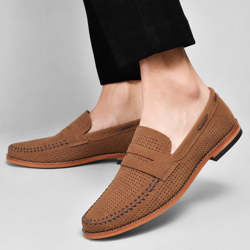 Comfortable men's classic penny loafers, a stylish choice for everyday wear or business casual footwear.