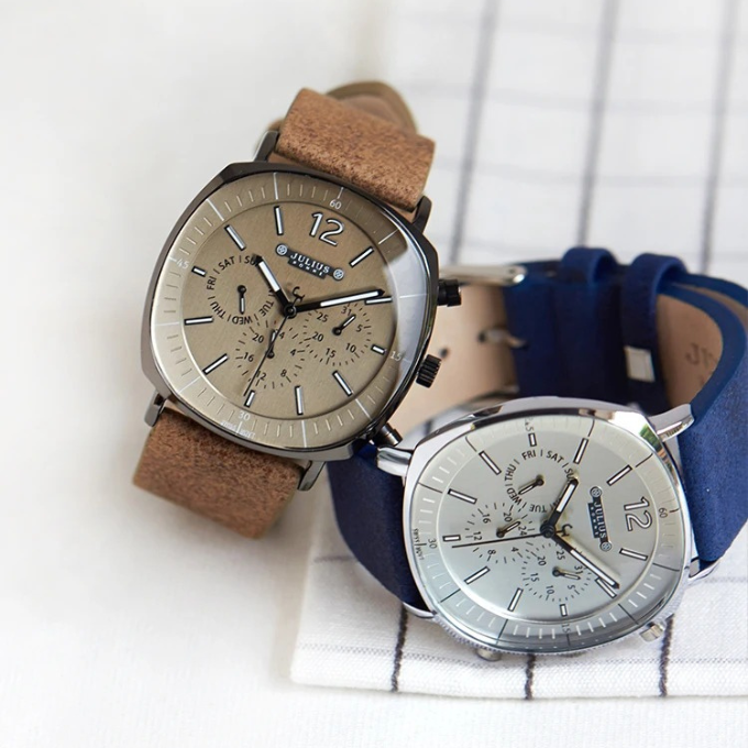 Back view of a men's durable multi-function watch, highlighting stainless steel case and quality craftsmanship.