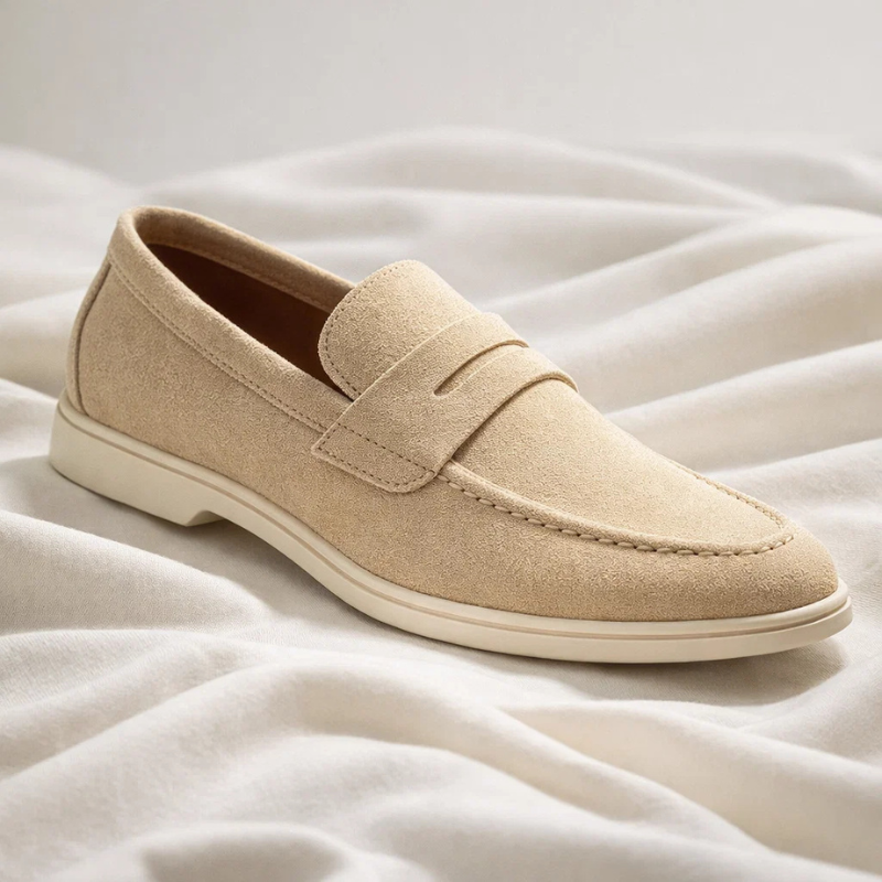 Timeless classic style men's penny loafers, a sophisticated brown slip-on for both casual & dress shoe versatility.