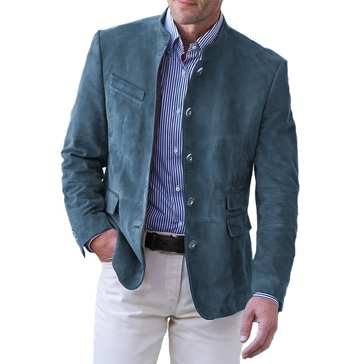 Durable men's button-down jacket, perfect classic outerwear for fall and spring fashion.