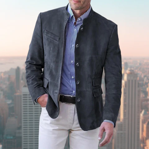 Classic button-down jacket for men, stylish and durable, ideal for casual and everyday fashion.