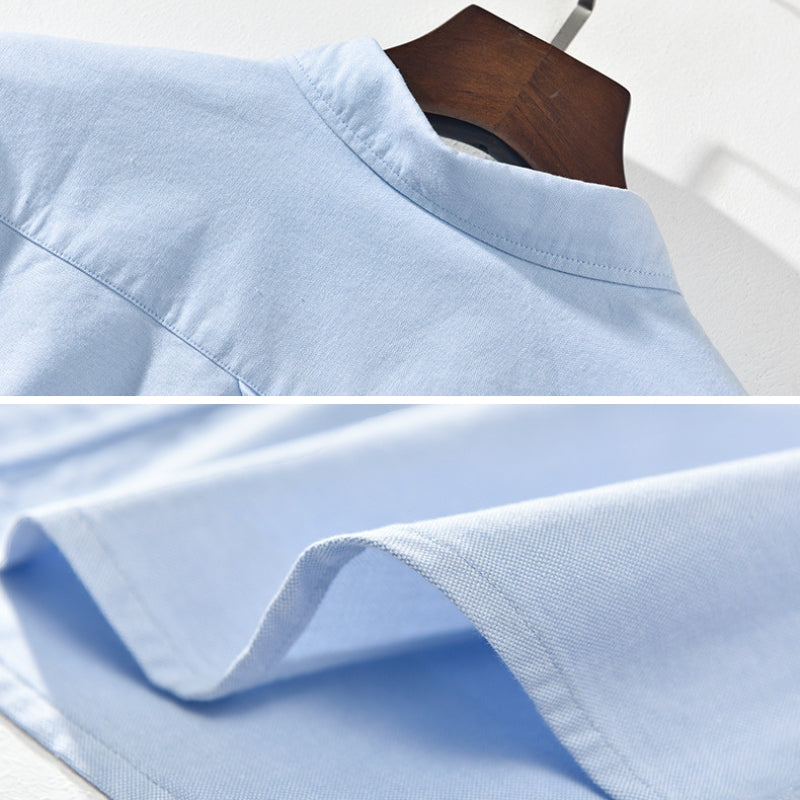 Collared men's long sleeve button-up shirt with a single chest pocket, ideal for casual everyday fashion.