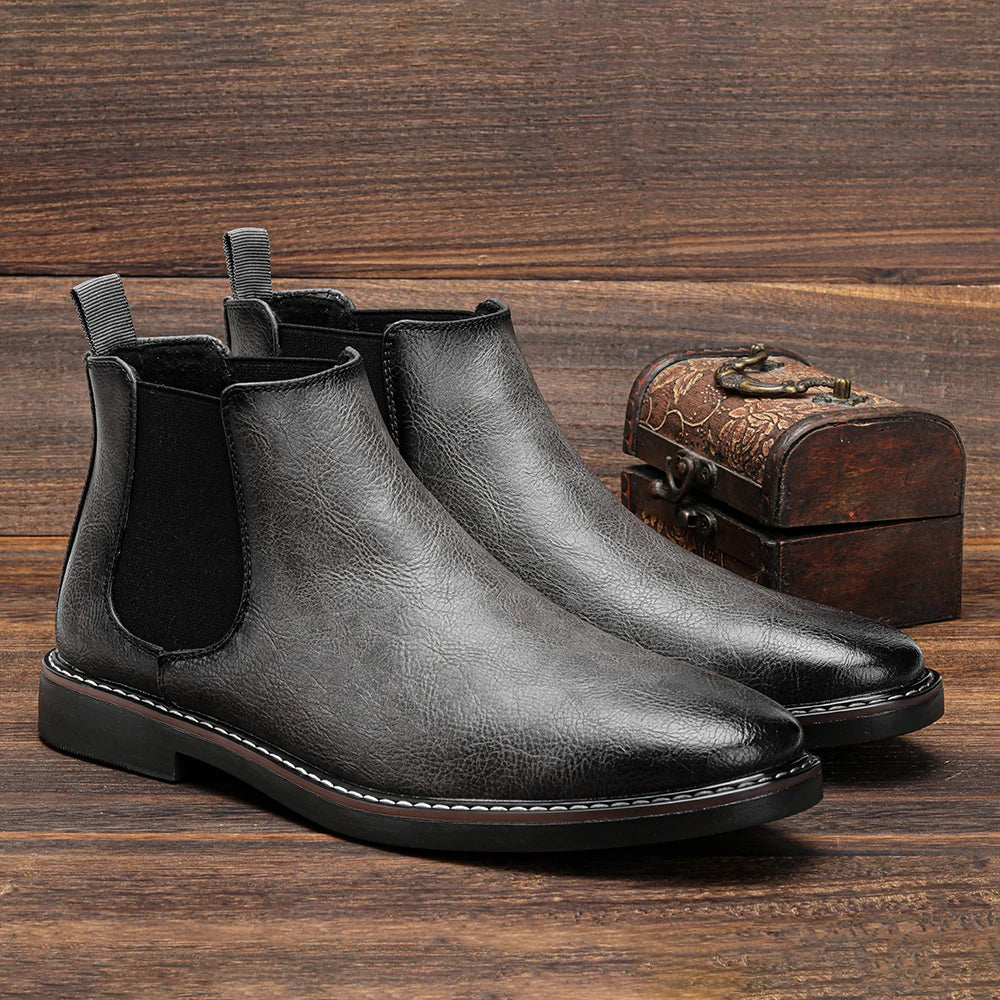 Versatile men's slip-on Chelsea boots, suitable for casual & formal, classic stylish footwear.