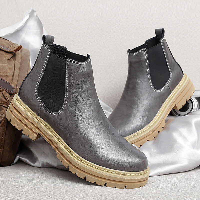 High-quality men's Chelsea boots with a smooth finish, offering durable comfort & classic style as fashion footwear.