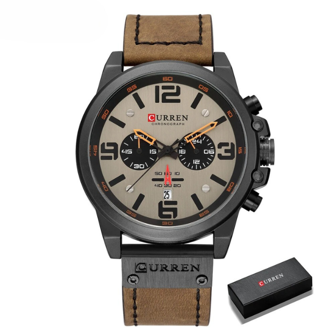 Men's Hudson Chronograph: a classic accessory with an elegant leather band, perfect for a sophisticated look.