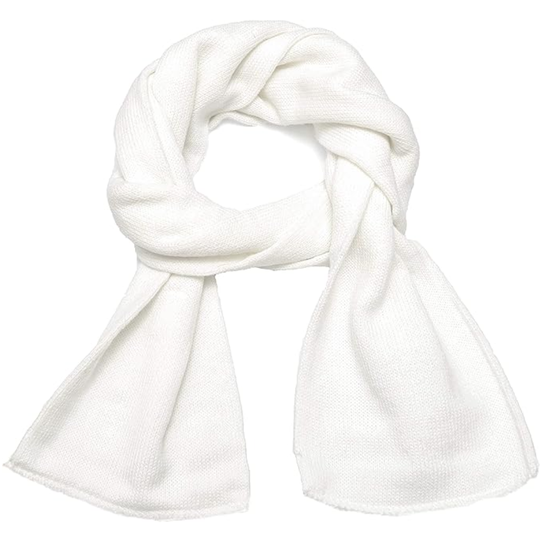 Men's classic double layer knit winter scarf in black, warm acrylic fashion accessory