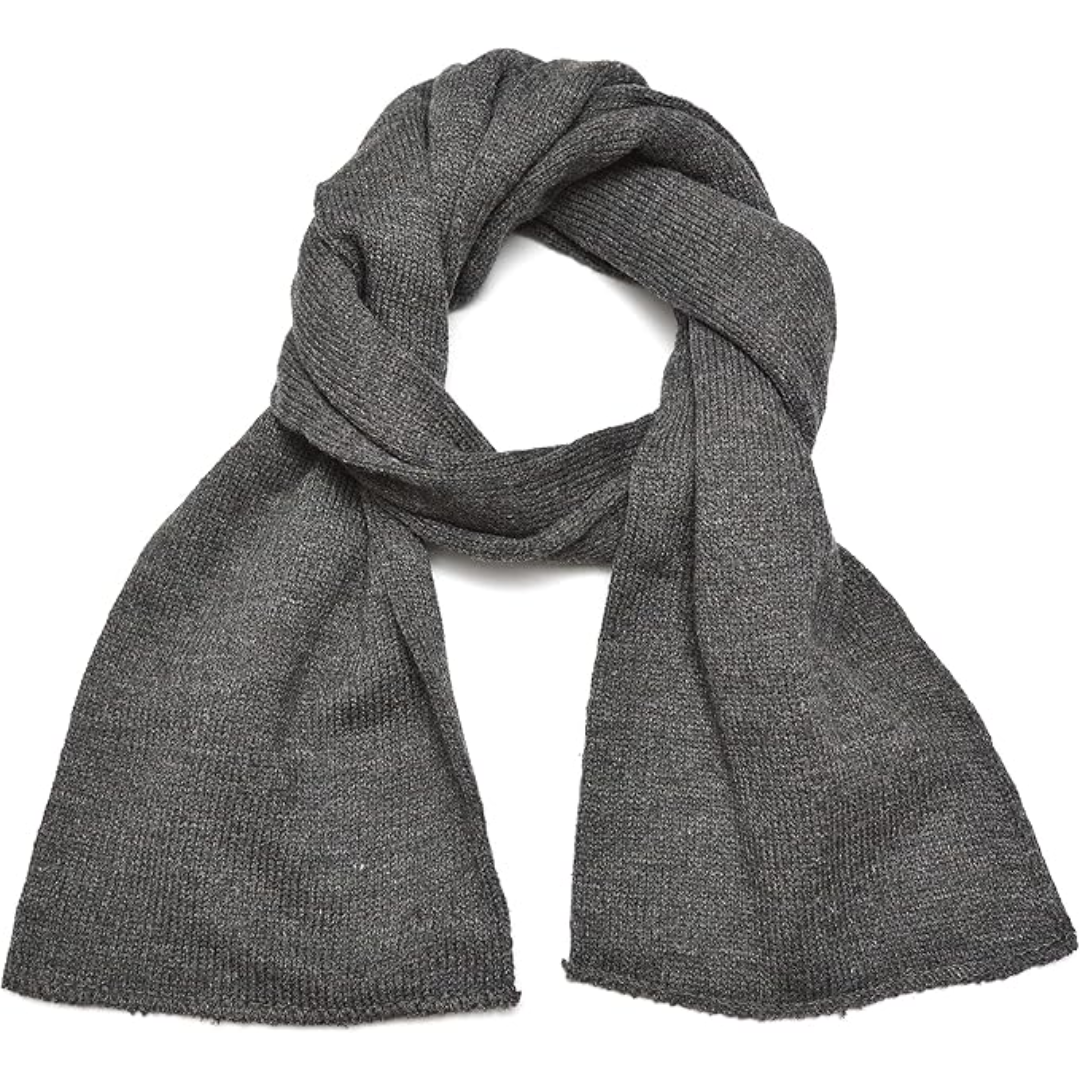 Men's warm knit winter scarf, double layer design for enhanced comfort and cold protection