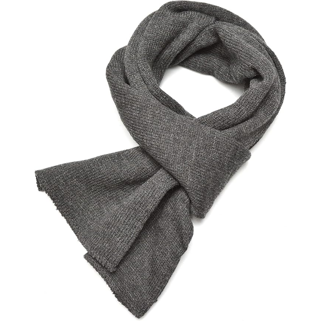 Stylish double layer knit men's scarf, perfect for adding warmth to any winter outfit