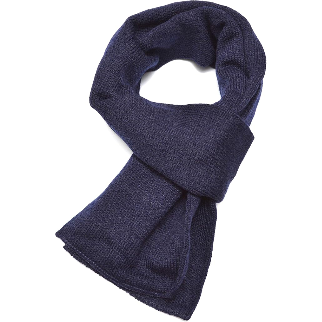 Soft acrylic men's knit scarf, double layer design ensuring extra warmth and classic style