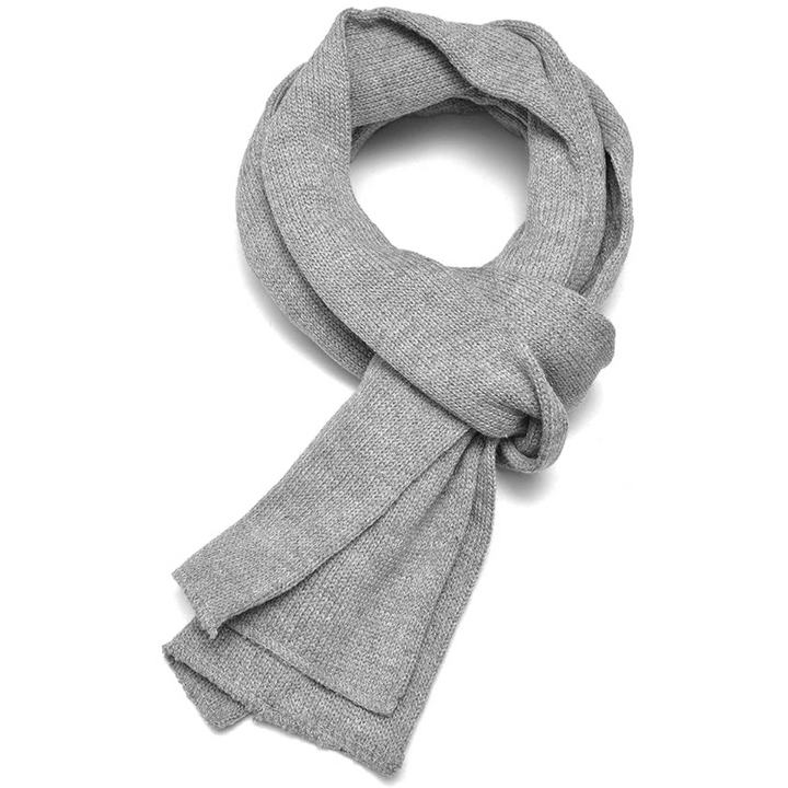 Warm and cozy men's knit winter scarf, double layer construction for maximum insulation