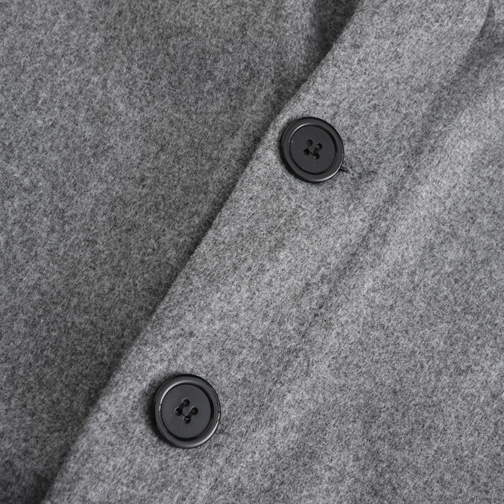 Men's classic long sleeve everyday coat with stylish button closure. Versatile outerwear for modern men's fashion.