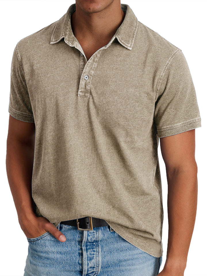 Stylish men's classic fit polo shirt, short sleeve button down, perfect for summer comfort and fashion.