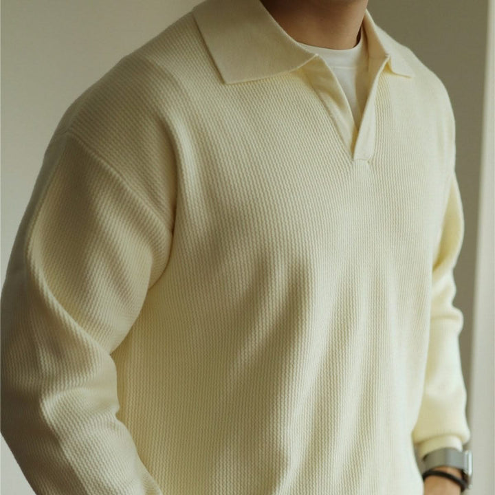 Men's soft knit polo shirt in a classic fit, a breathable and versatile casual top.