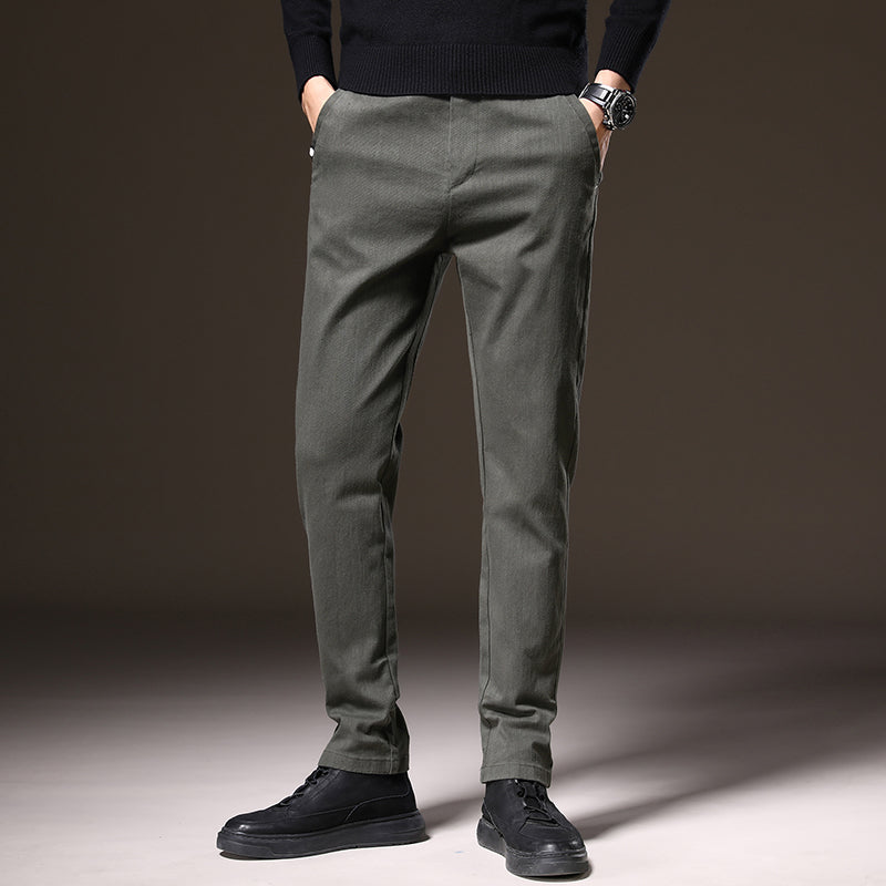 Men's fashion classic fit pants, stretch and wrinkle-resistant, a staple for any wardrobe.