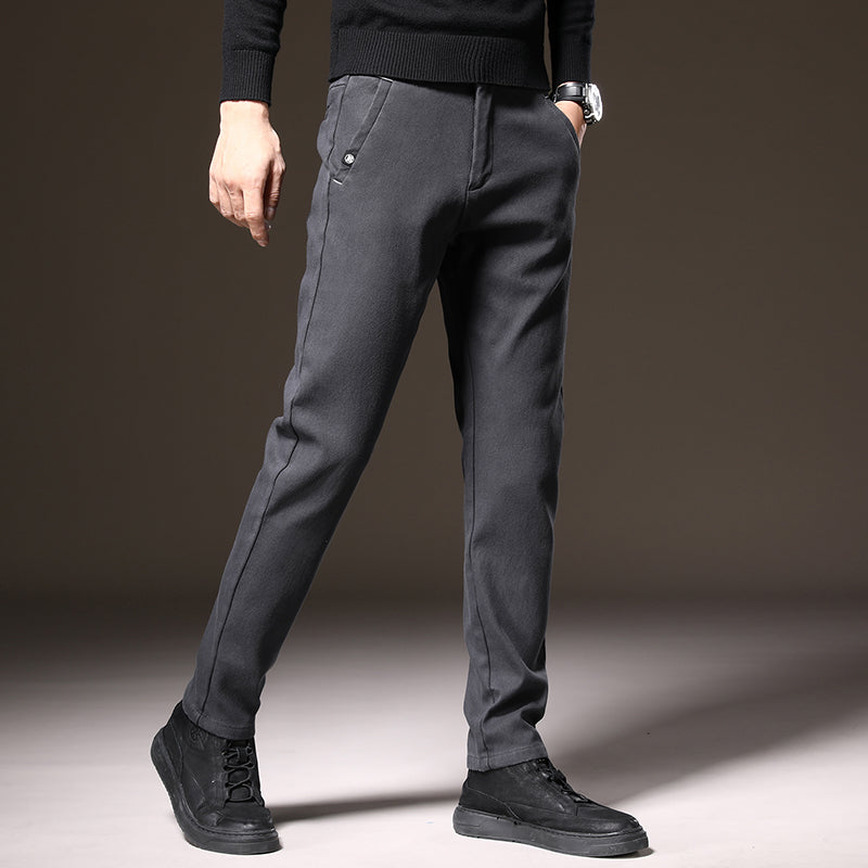 Men's go-to classic fit stretch pants, versatile for casual to dressy occasions, wrinkle-free.