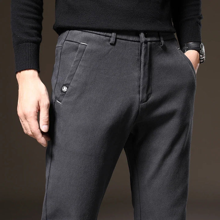 Versatile men's dress pants, classic fit, stretch fabric ensures all-day comfort and style.