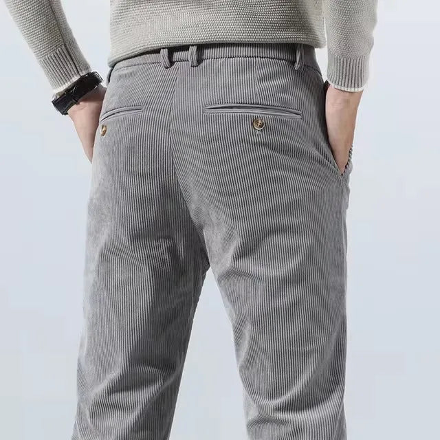 Professional men's tailored dress pants with a classic fit, offering comfort & style for everyday wear.