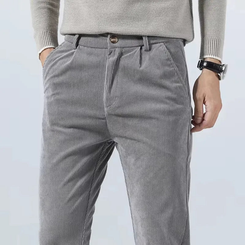Comfortable, wrinkle-resistant men's tailored dress pants, versatile for everyday wear & office.