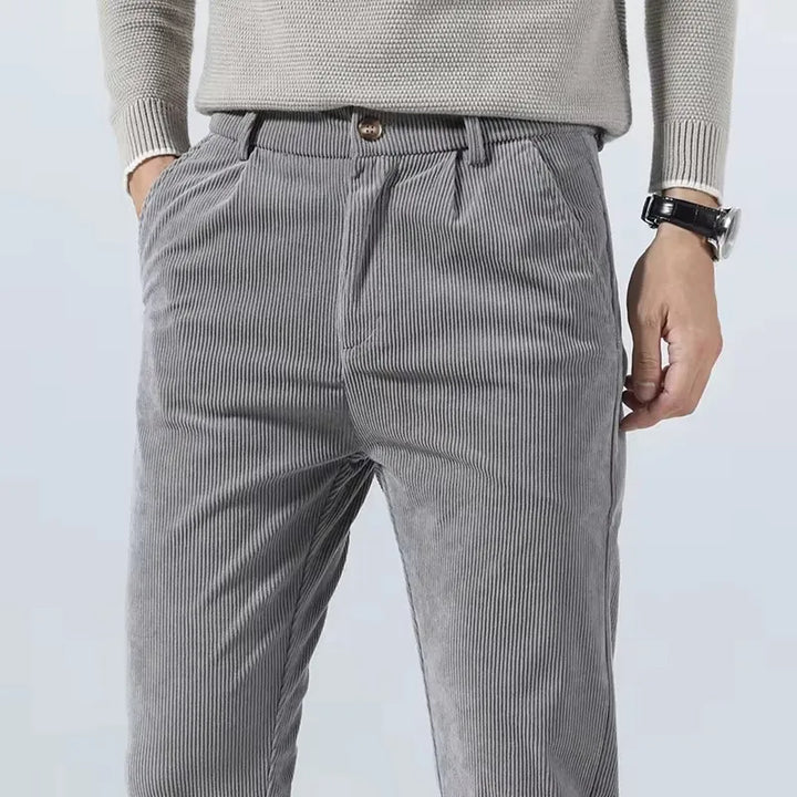 Comfortable, wrinkle-resistant men's tailored dress pants, versatile for everyday wear & office.