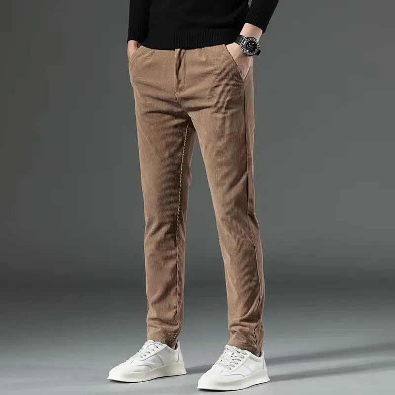 Modern men's tailored dress pants with a comfortable classic fit, ideal for business & smart occasions.