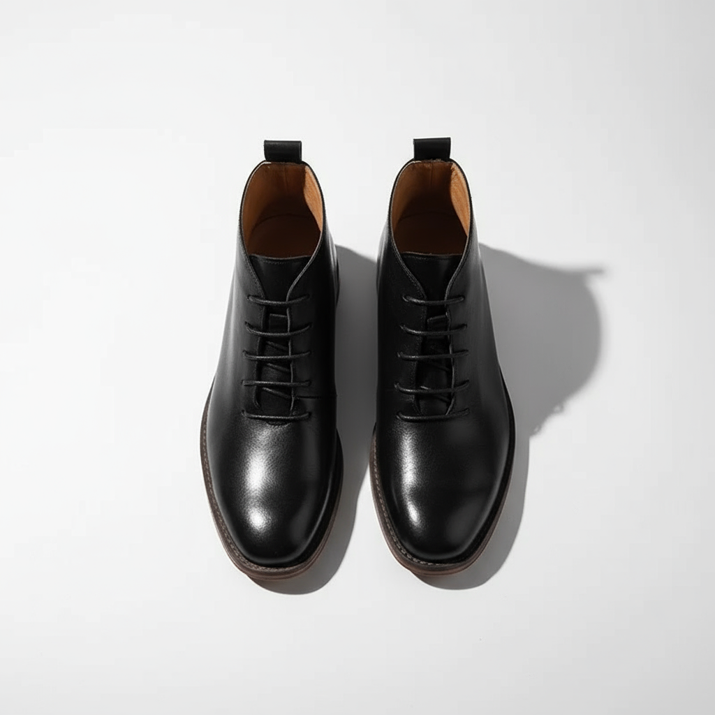 Men's durable brown full-grain leather Redwood boots, classic footwear designed for lasting wear.