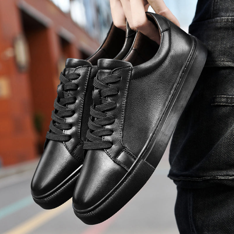 Classic genuine leather men's dress shoes, offering timeless style and superior comfort for any occasion.