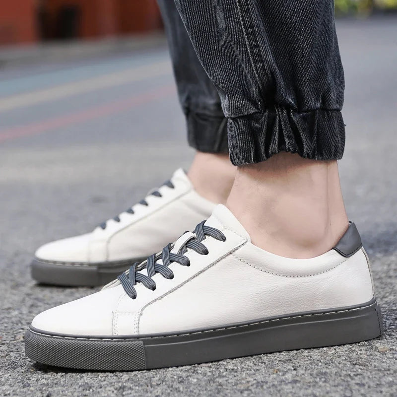 Stylish men's genuine leather casual shoes. Comfortable, durable, and versatile for everyday fashion.