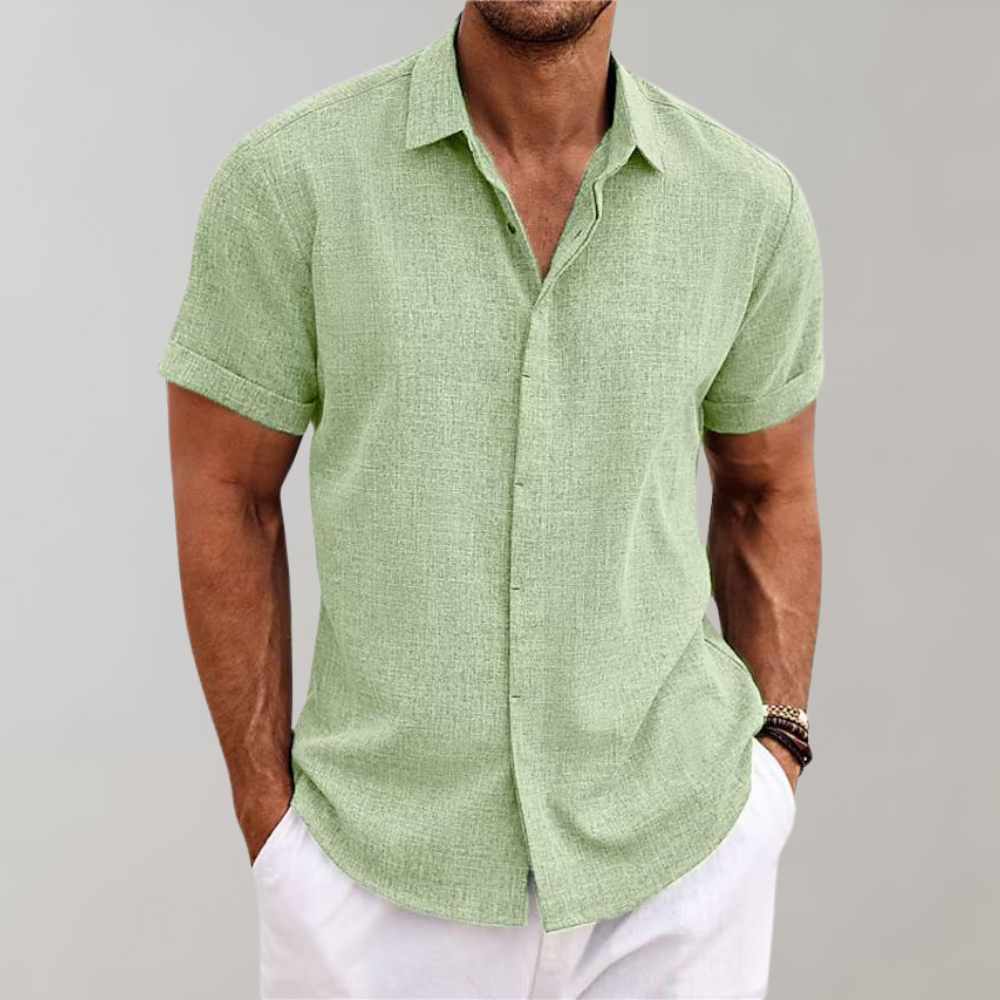 Men's Harrison Polo, a classic short-sleeve casual shirt, perfect for summer comfort and men's fashion.